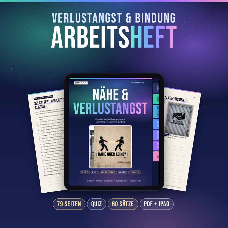 Arbeitsheft Nähe und Verlustangst auf iPad und Papier