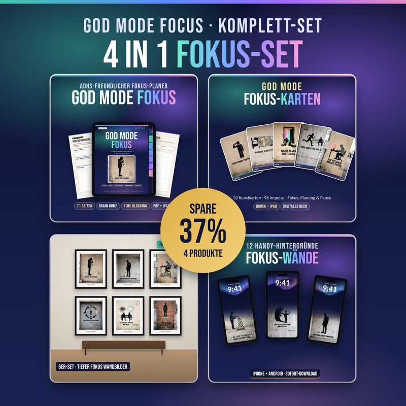 GOD MODE FOCUS Bundle mit allen vier Produkten
