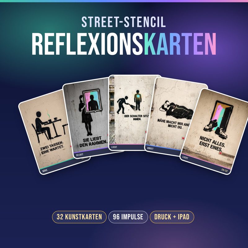 32 Street-Stencil-Reflexionskarten
