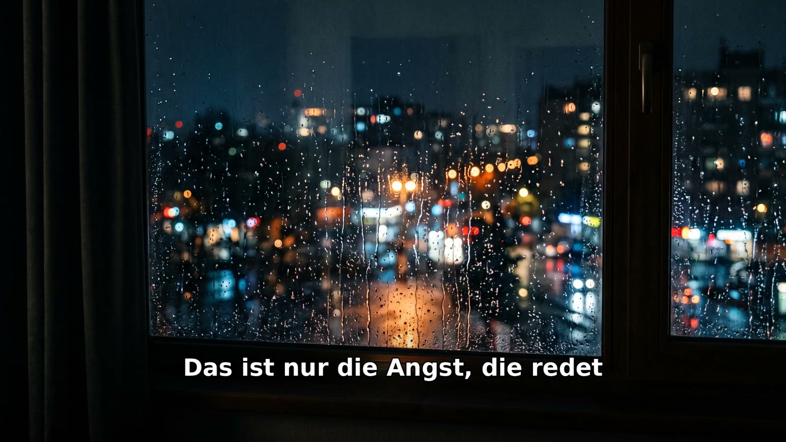 Nur die Angst – Musikvideo von Sora+ Psyche, nachts am Fenster